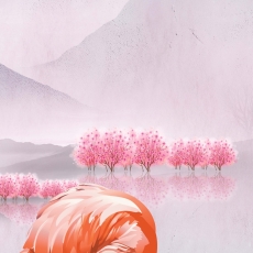 Tapeta Maľované plameniaky, 432 x 290 cm - 3