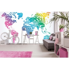 Tapeta Mapa textová, 288 x 200 cm