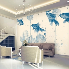 Tapeta Modré rybky, 432 x 290 cm - 1