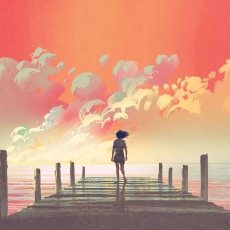 Tapeta Mólo a dievča, 360 x 260 cm - 2