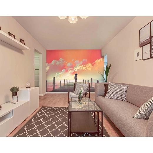 Tapeta Molo a dívka, 360 x 260 cm - 1