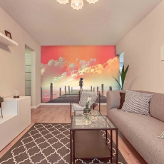 Tapeta Molo a dívka, 360 x 260 cm - 1