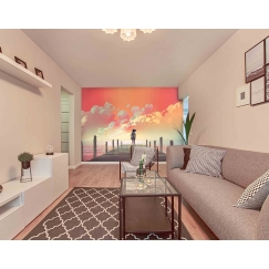 Tapeta Molo a dívka, 360 x 260 cm