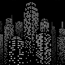 Tapeta Noční obrysy města, 360 x 260 cm - 2