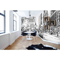 Tapeta Skica New York City, 144 x 105 cm