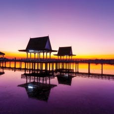 Tapeta Západ slnka na móle, 216 x 140 cm - 2