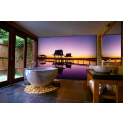 Tapeta Západ slunce na molu, 144 x 105 cm