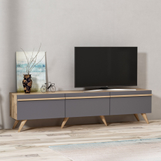Televizní stolek Amsterdam, 180 cm, šedá - 3