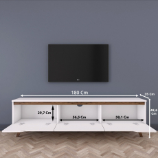 Televizní stolek Dalux, 180 cm, bílá - 3