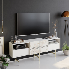 Televizní stolek Derin, 180 cm, bílá - 3
