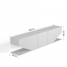 Televizní stolek Diamond, 180 cm, bílá - 8