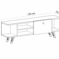 Televizní stolek ?dil, 120 cm, dub - 5