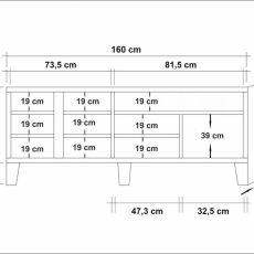 Televizní stolek Marina, 160 cm, borovice - 6