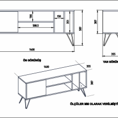Televizní stolek Mistico, 140 cm, ořech - 5