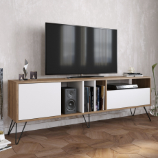 Televizní stolek Mistico, 180 cm, bílá / dub - 2
