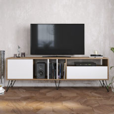 Televizní stolek Mistico, 180 cm, bílá / dub - 3