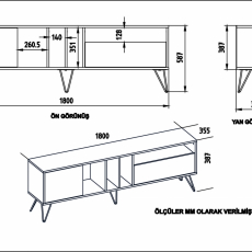 Televizní stolek Mistico, 180 cm, bílá / dub - 5