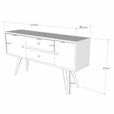 Televizní stolek Odense, 122 cm, bílá - 4