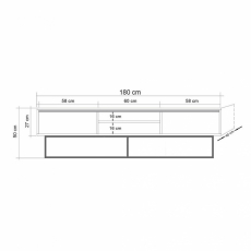 Televizní stolek Rodez, 180 cm, ořech - 6