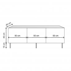 Televizní stolek Sezer, 150 cm, bílá - 5
