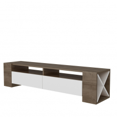 Televizní stolek Sosruko, 155 cm, ořech / bílá - 1