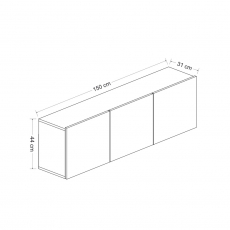 Televizní stolek White, 150 cm, bílá - 9