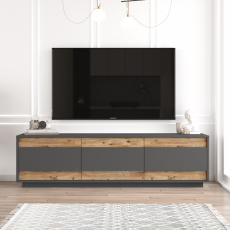 Televizní stolek Xema, 180 cm, borovice / šedá - 2
