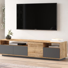 Televizní stolek Xtreme, 180 cm, borovice / šedá - 4
