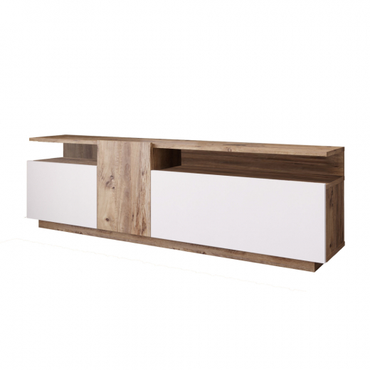 Televízny stolík Bax, 150 cm, biela / borovica - 1