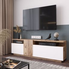 Televízny stolík Bax, 150 cm, biela / borovica - 3