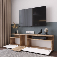 Televízny stolík Bax, 150 cm, biela / borovica - 6