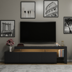 Televízny stolík Beliz, 192 cm, šedá - 7