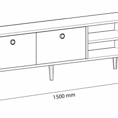 Televízny stolík Clara, 150 cm, dub - 5