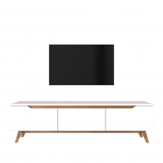 Televízny stolík Dalia, 180 cm, biela / dub - 7