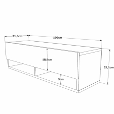 Televízny stolík Eros, 100 cm, biela - 7