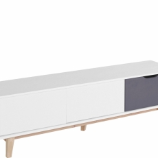 Televízny stolík Frend, 160 cm, biela / šedá - 1