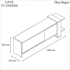 Televízny stolík Gaye, 120 cm, biela - 4