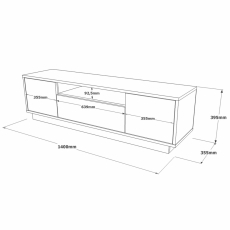 Televízny stolík Little, 140 cm, dub - 6