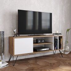 Televízny stolík Mistico, 140 cm, orech / biela - 2