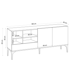 Televízny stolík Orela, 80 cm, dub - 5