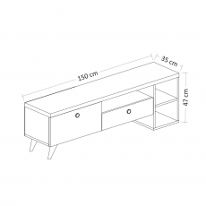 Televízny stolík Parion, 150 cm, čierna - 7