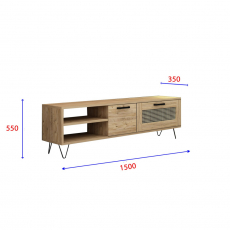 Televízny stolík Pella, 150 cm, borovica - 4