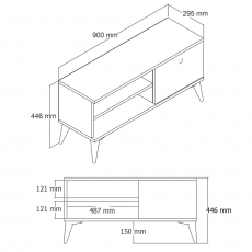 Televízny stolík Retro, 90 cm, dub - 5