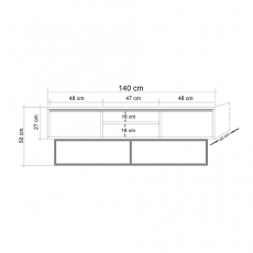 Televízny stolík Rodez, 140 cm, orech - 6