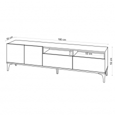 Televízny stolík Ross, 180 cm, dub - 5