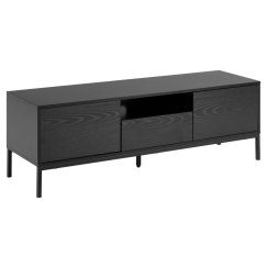 Televízny stolík Seaford, 140 cm, MDF, čierna