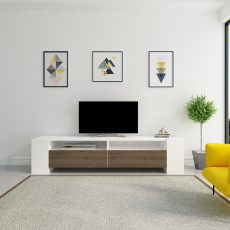 Televízny stolík Soso, 155 cm, orech / biela - 2