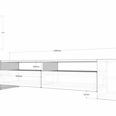 Televízny stolík Soso, 155 cm, orech / biela - 4