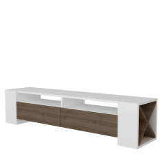 Televízny stolík Soso, 155 cm, orech / biela