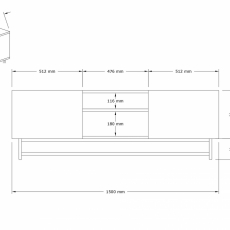 Televízny stolík Tugi, 160 cm, biela - 4